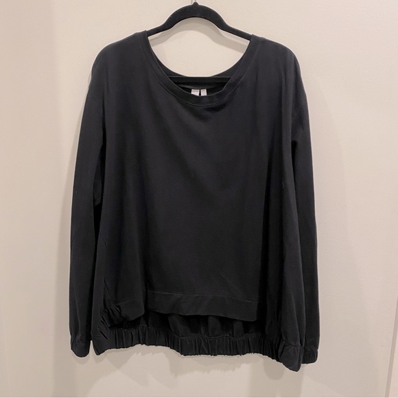 Zella Black Gathered Hem Sweatshirt - Size 2X - Picture 1 of 5